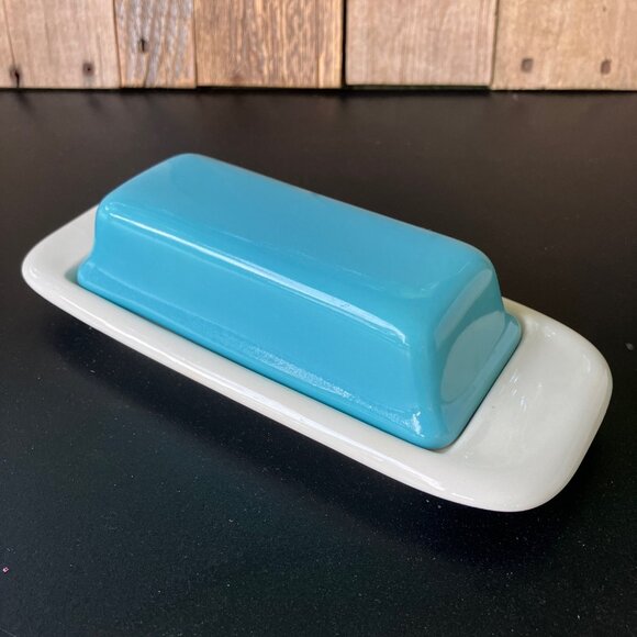 Salem North Star Turquoise 1/4 lb Covered Butter Dish - Picture 5 of 12